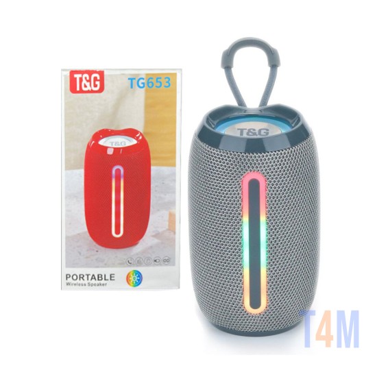 T&G WIRELESS SPEAKER TG-653 FM/AUX/USB GRAY